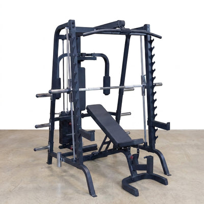 Smith Machine Package Designed for Home Gyms, Commercial 2x3 Mainframe, 7 Degree Pitch, Multi Exercise Station