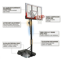 1558 52 Inch Portable Basketball System — How It Works