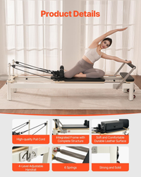 Pilates Reformer Built for Home Studios, Foldable Design, 4 Adjustable Springs, 400 LB Capacity