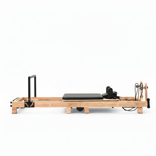 Pilates Reformer,  92" Wooden Pilates Reformer Machine with Springs, Pilates Machines for Home Use and Studio, Pilates Equipment with Sitting Box, Jump Board and Accessories