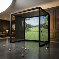 Golf Simulator Enclosure Net 10X8Ft Golf Practice Simulator with HD Impact Screen Kit & Sturdy EPE Foam-Filled Frame Golfs Cage Net with Safety Side Nets for Home Indoor Setup — Studio Shot