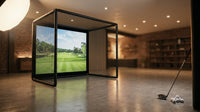 Golf Simulator Enclosure Net 10X8Ft Golf Practice Simulator with HD Impact Screen Kit & Sturdy EPE Foam-Filled Frame Golfs Cage Net with Safety Side Nets for Home Indoor Setup — Lifestyle