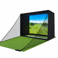 Golf Simulator Enclosure Designed for Home Setup, 10x8Ft HD Impact Screen, EPE Foam Frame, Safety Side Nets