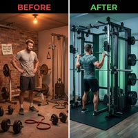 Smith Machine Built for Complete Training, 1000+ Exercises, 3 Cable Systems, Commercial Grade Steel — Before & After